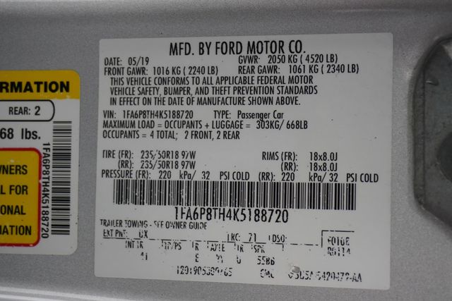 2019 Ford Mustang EcoBoost Fastback - 22935420 - 26