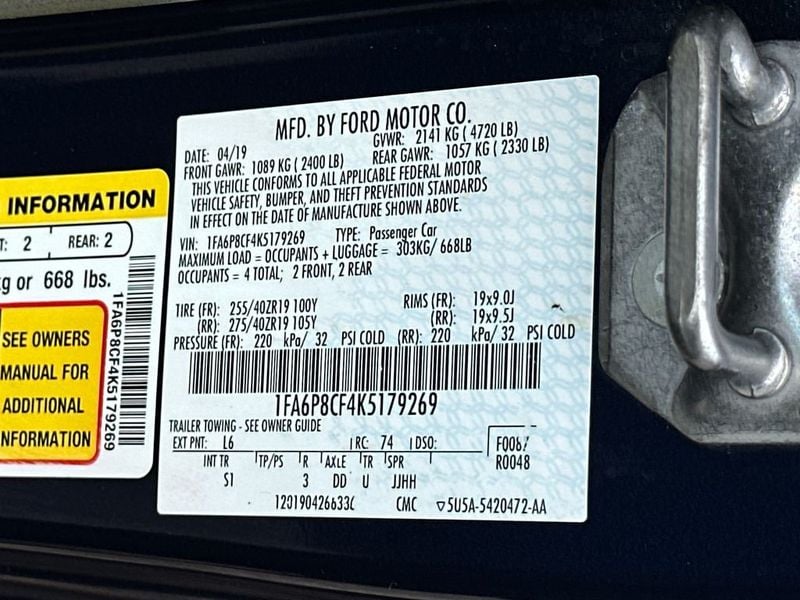 2019 Ford Mustang GT Premium Fastback - 22963728 - 21