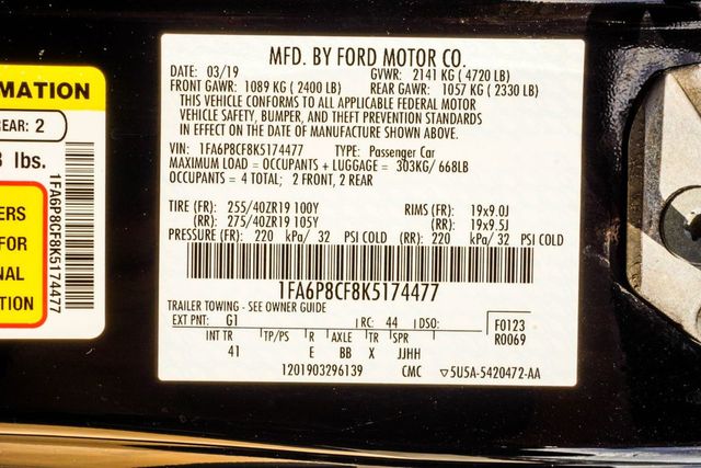 2019 Ford Mustang GT Premium Fastback - 23014917 - 35