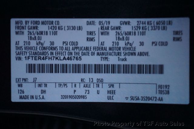 2019 Ford Ranger LARIAT 4WD SuperCrew 5' Box - 22951250 - 27