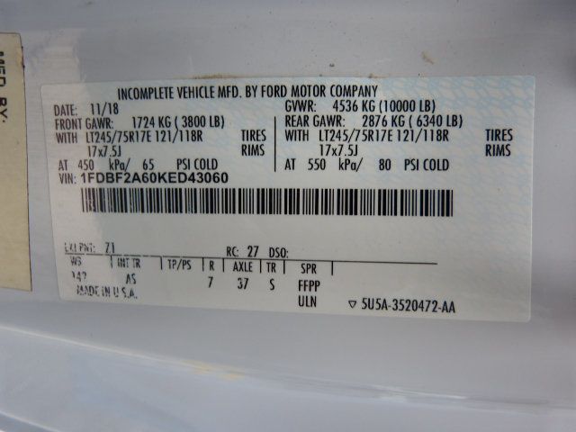 2019 Ford Super Duty F-250 SRW 6.2L V8 GAS*XL*2WD*REG CAB*ALUMINUM FLATBED W/ COLLAPSIBLE SIDES - 23011930 - 29