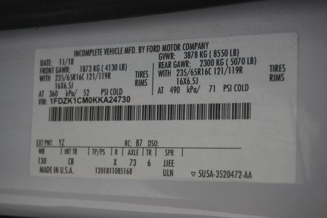 2019 Ford Transit Passenger Wagon T-150 130" Med Roof XLT Sliding RH Dr - 22918231 - 24