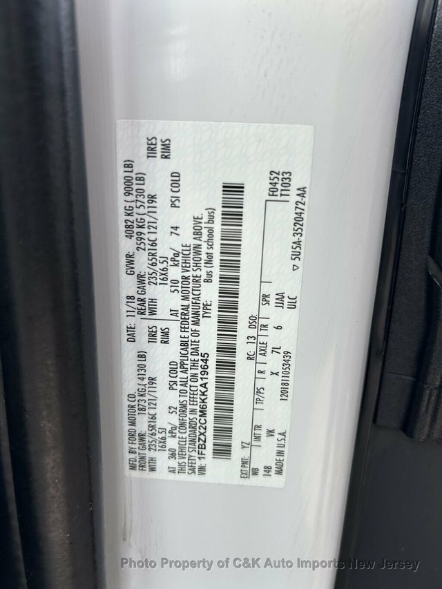 2019 Ford Transit Passenger Wagon T-350 148" Med Roof PASSENGER,REVERSE SENSING,PRIVACY GLASS - 23075241 - 33