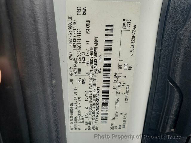 2019 Ford transit t-250 T-250 148" Med Rf 9000 GVWR Sliding RH Dr - 22872789 - 21