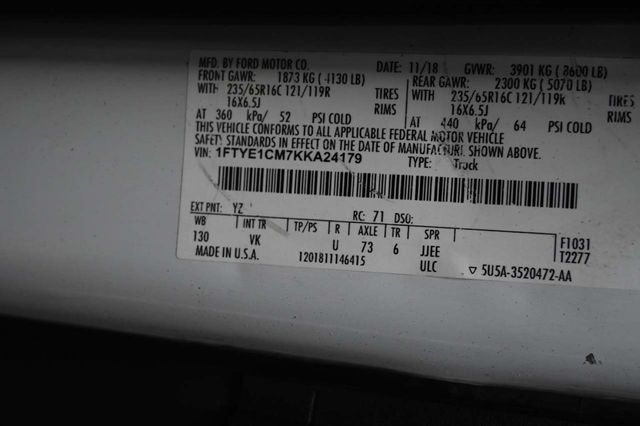 2019 Ford Transit Van T-150 130" Med Rf 8600 GVWR Sliding RH Dr - 23009413 - 30