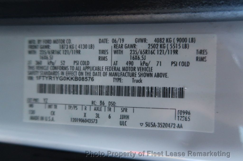 2019 Ford Transit Van T250 Cargo Van 130" Low Roof  - 22983509 - 13