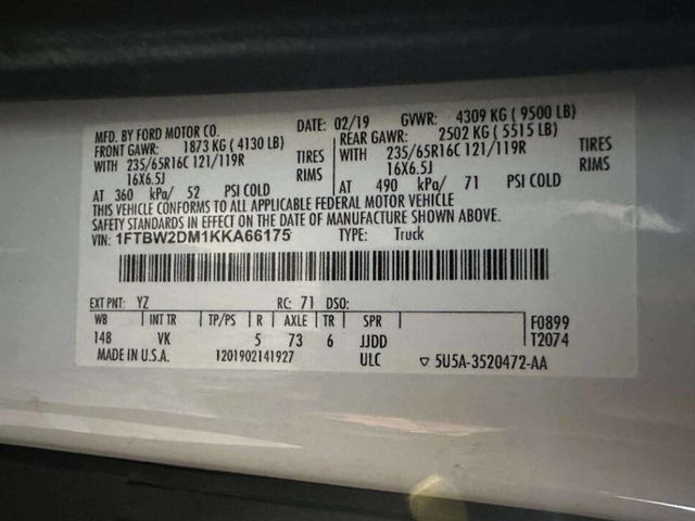 2019 Ford Transit Van T-350 148" Med Rf 9500 GVWR Dual Dr - 22971127 - 22