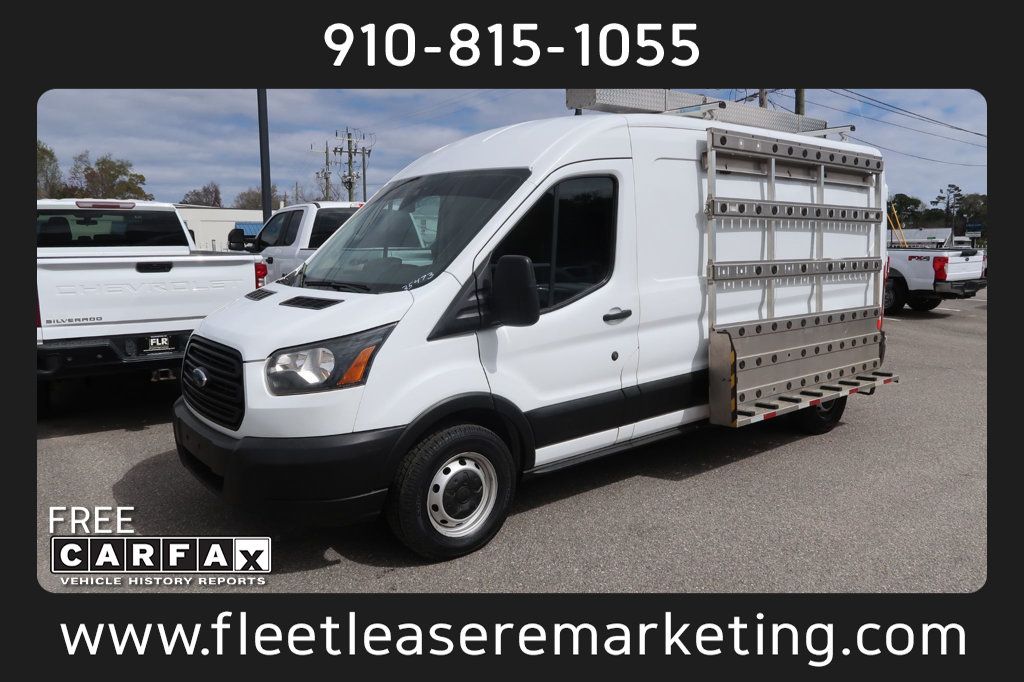 2019 Ford Transit Van Transit 250 Medium Roof Cargo Van Glass & Ladder Rack  - 22998243 | Video 1
