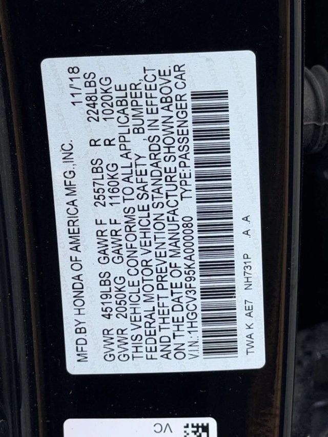 2019 Honda Accord Hybrid Touring Sedan - 23059581 - 20