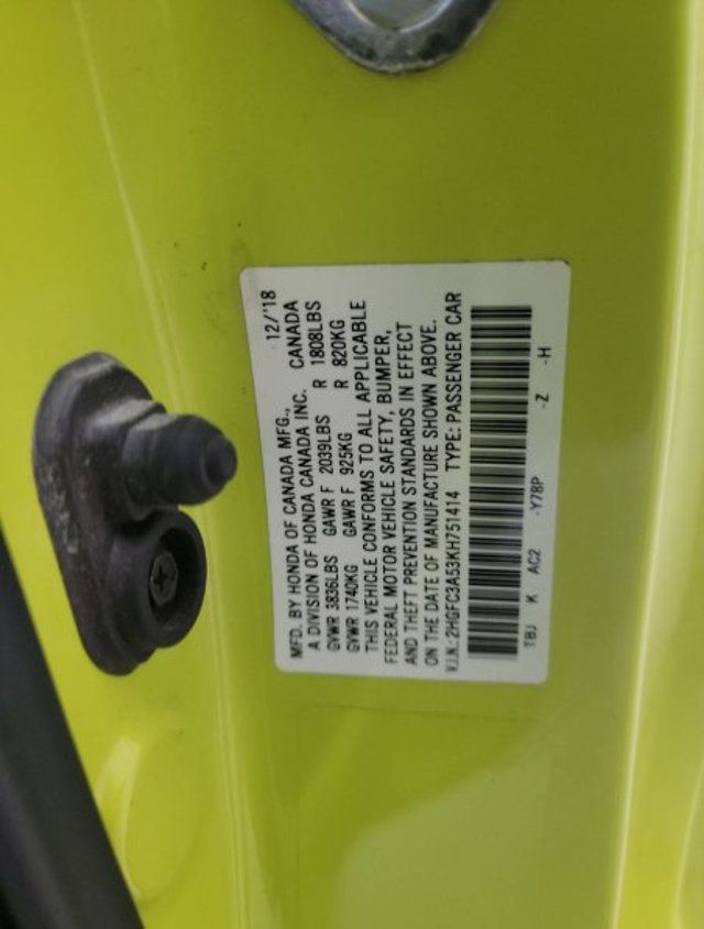 2019 Honda Civic Si Coupe SI Tonic Yellow Pearl! HARD TO GET COLOR! FULLY OEM STOCK! NAVI! - 22922381 - 14