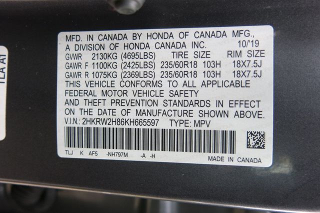 2019 Honda CR-V EX-L AWD - 22962594 - 35