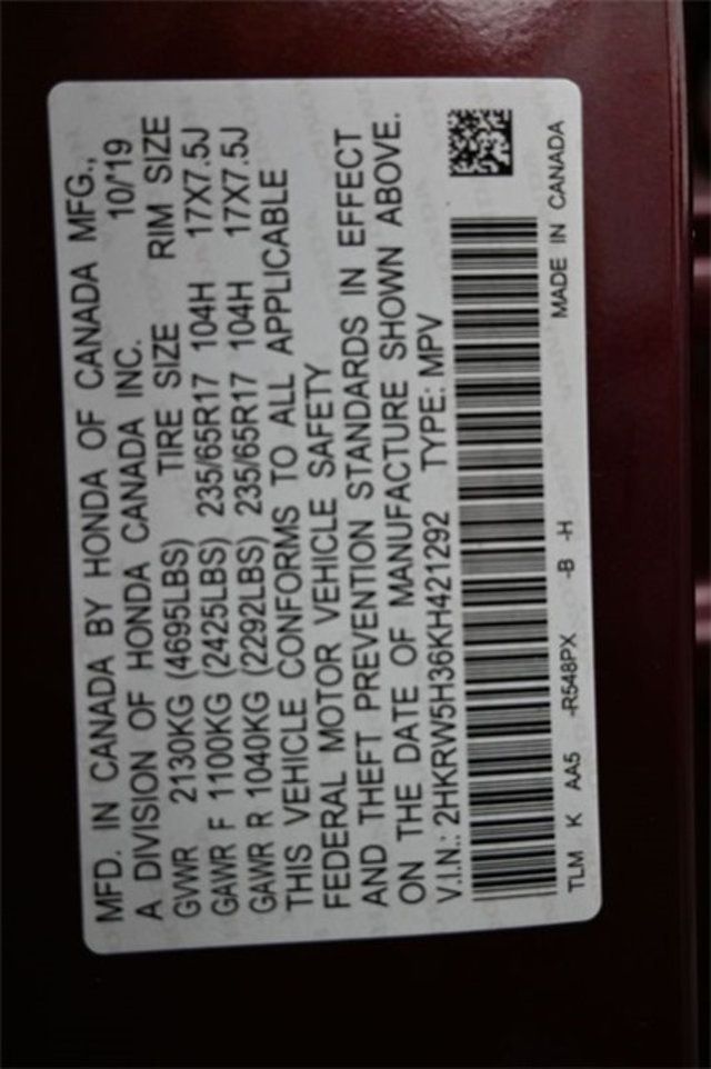 2019 Honda CR-V LX 2WD - 22927395 - 3