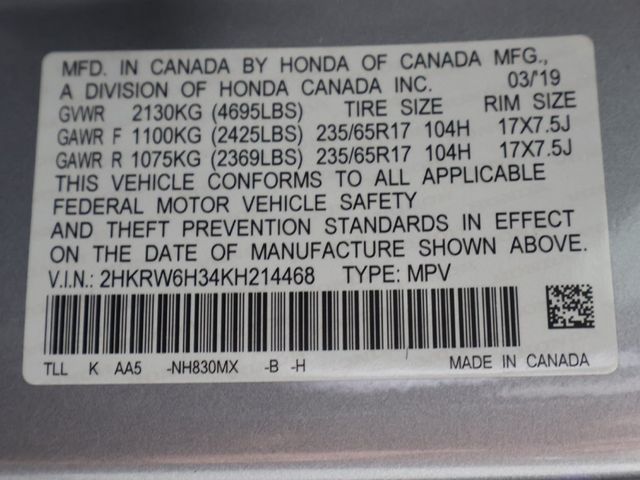 2019 Honda CR-V LX AWD - 22944477 - 40