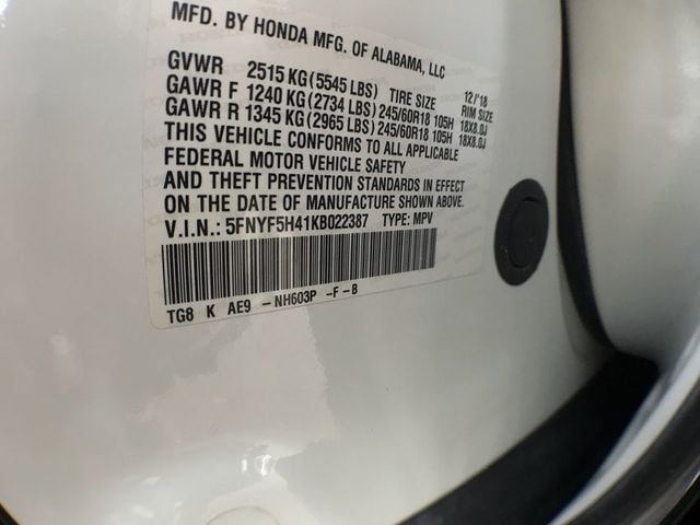 2019 Honda Pilot EXL - 22683672 - 25