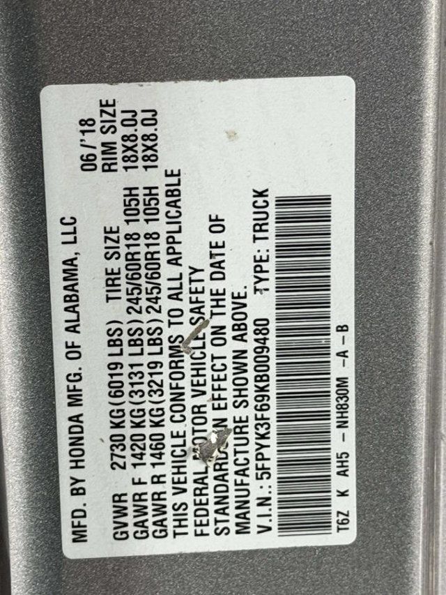 2019 Honda Ridgeline RTL-T AWD - 22977657 - 17