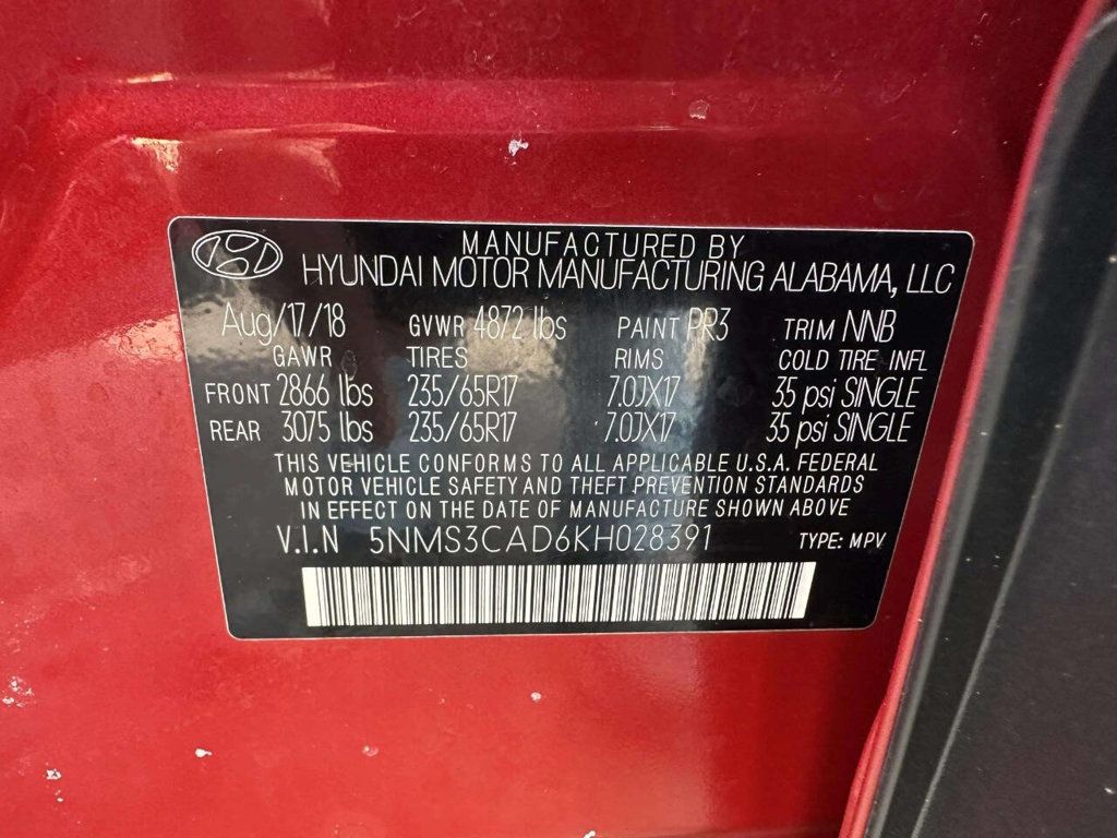 2019 Hyundai Santa Fe SEL 2.4L AWD 4dr Crossover - 22984896 - 37