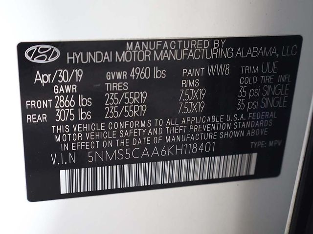 2019 Hyundai Santa Fe Ultimate 2.0T Automatic AWD - 22937301 - 65
