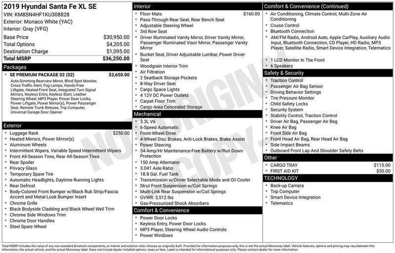 2019 Hyundai Santa Fe XL SE FWD - 23001975 - 5