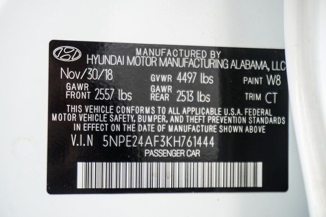 2019 Hyundai Sonata SE 2.4L - 22939750 - 42