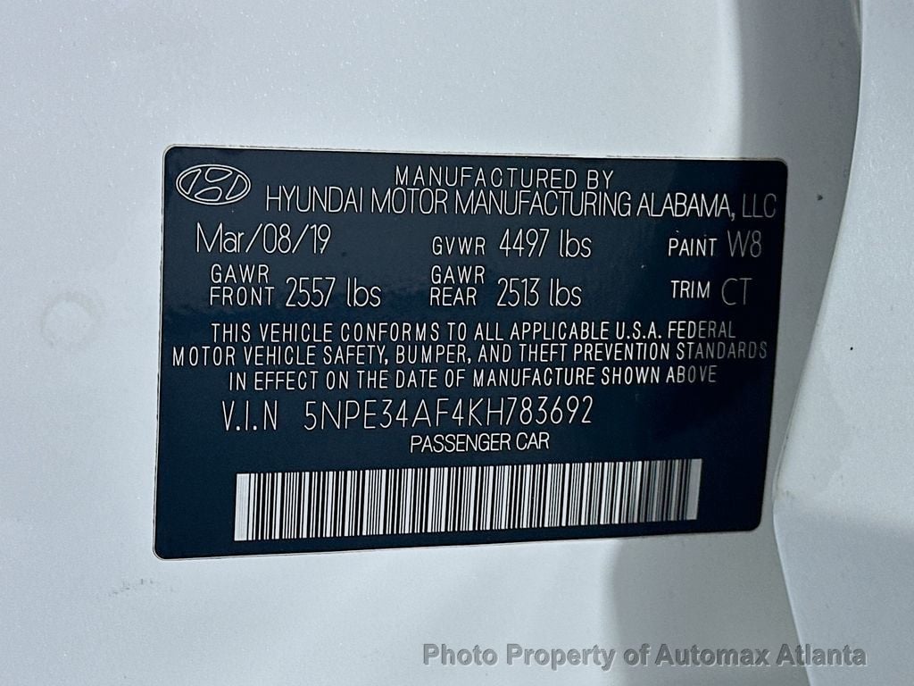 2019 Hyundai Sonata SEL - 22611378 - 35