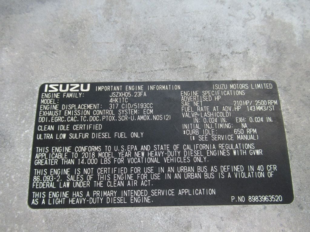 2019 Isuzu NPR HD (16ft Box with Lift Gate) - 22459712 - 39