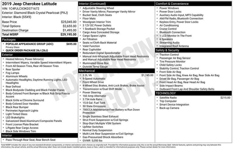 2019 Jeep Cherokee Latitude FWD - 23023349 - 5