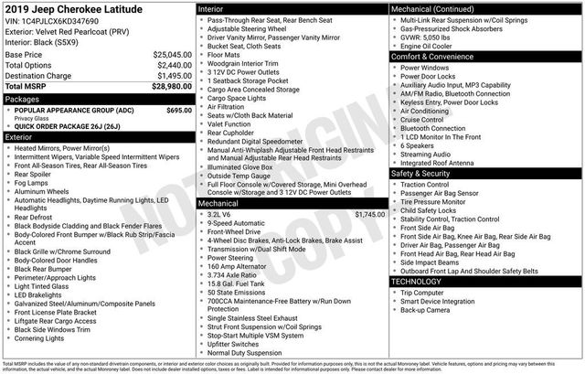 2019 Jeep Cherokee Latitude FWD - 23055089 - 5