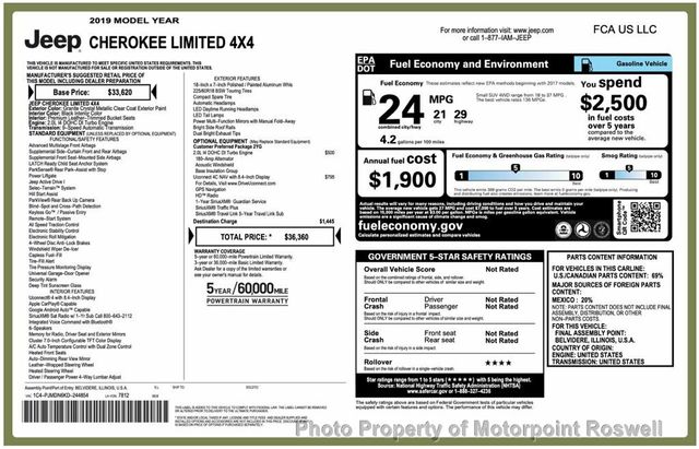 2019 Jeep Cherokee Limited 4x4 - 22980376 - 1