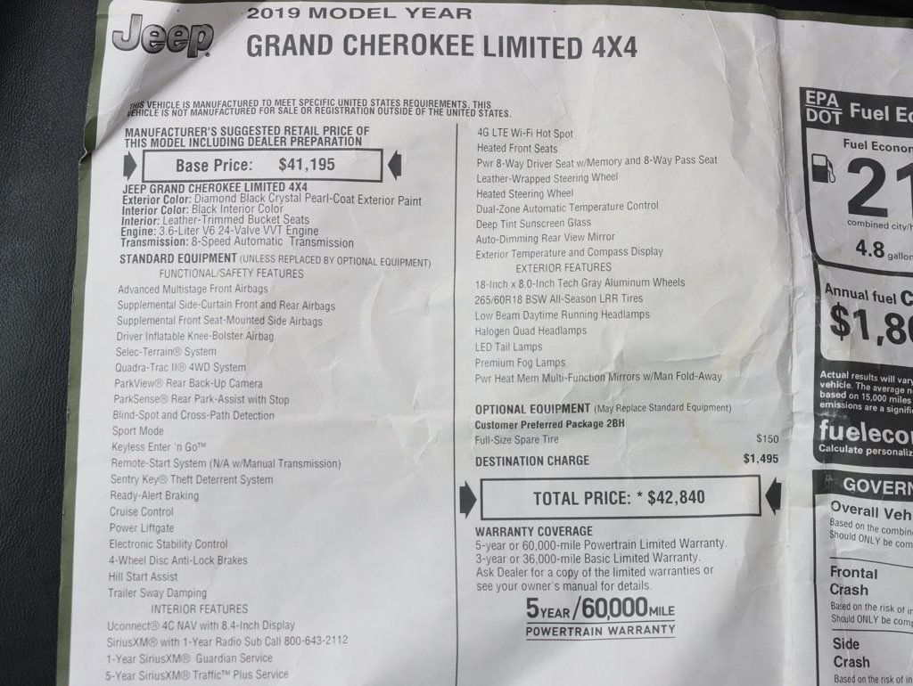 2019 Jeep Grand Cherokee Limited 4x4 - 23068341 - 35