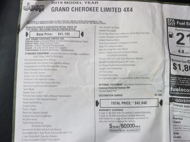 2019 Jeep Grand Cherokee Limited 4x4 - 23068341 - 35