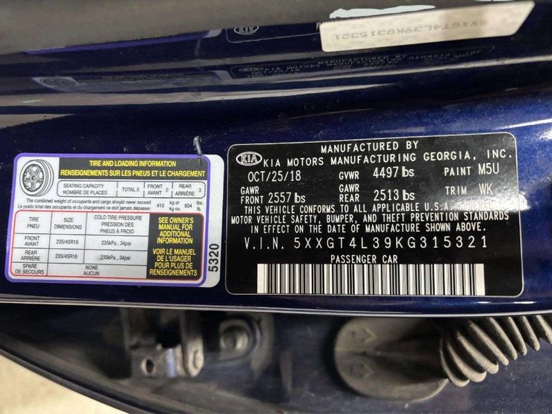 2019 Kia Optima S Automatic - 22959331 - 40