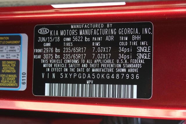2019 Kia Sorento LX V6 AWD - 22927043 - 26