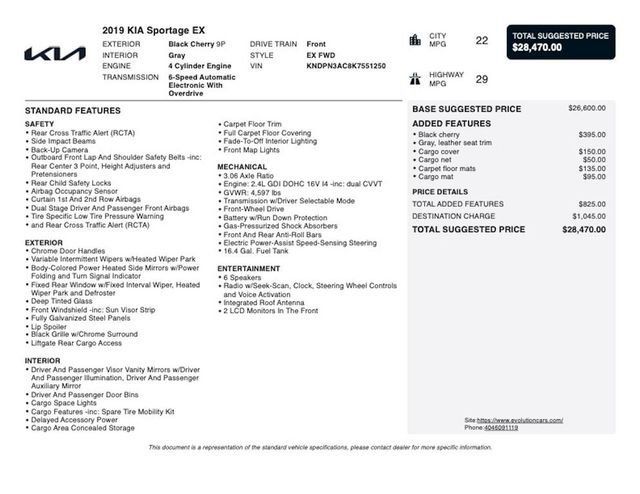 2019 Kia Sportage EX FWD - 23020604 - 2