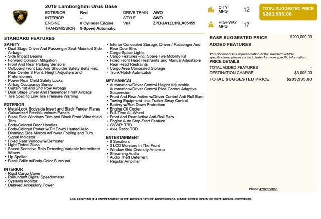 2019 Lamborghini Urus AWD - 22985114 - 2