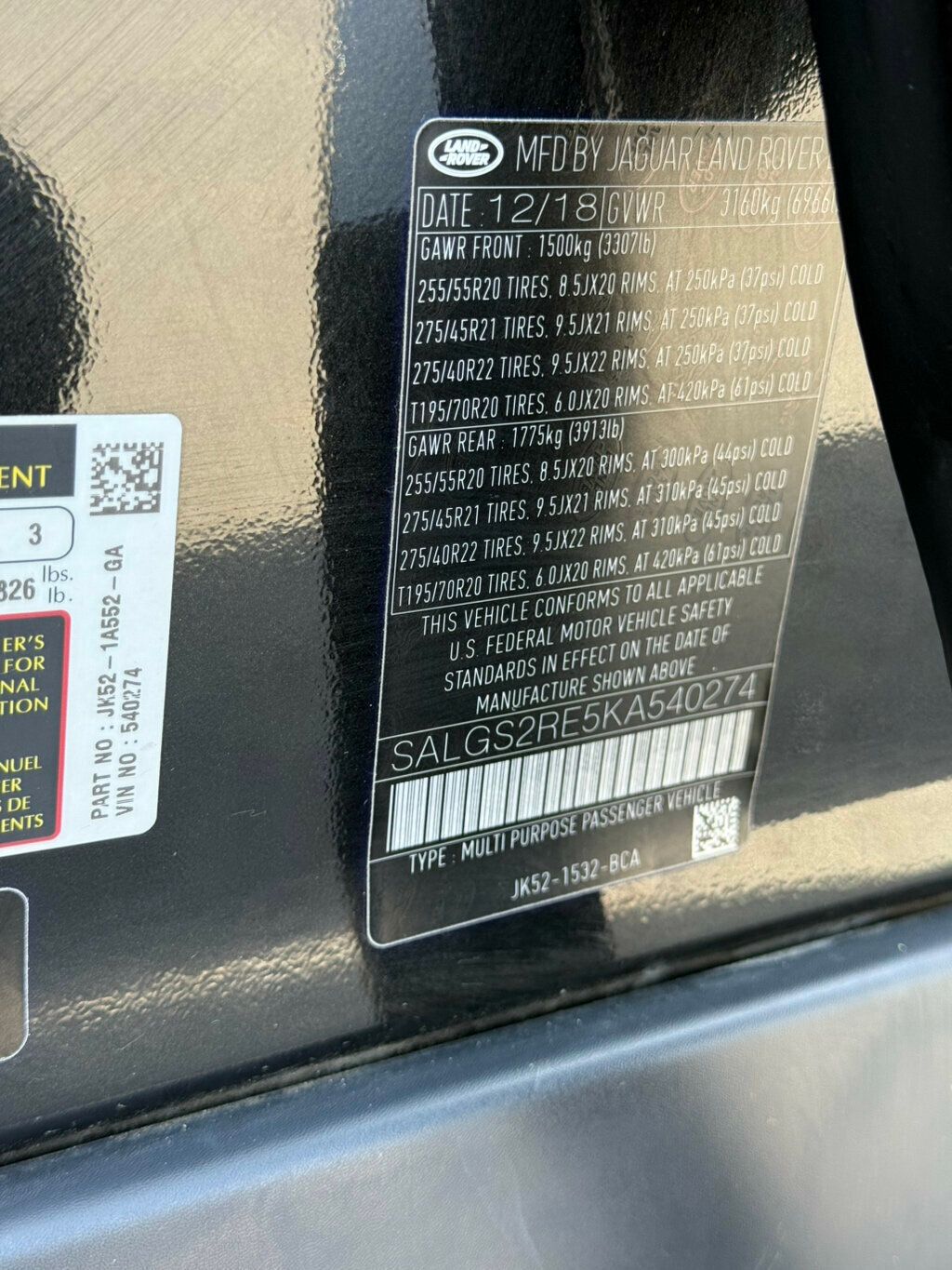 2019 Land Rover Range Rover V8 Supercharged SWB - 23001903 - 43