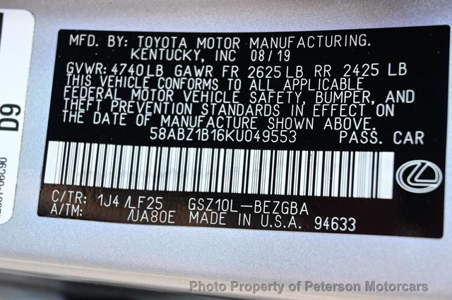 2019 Lexus ES ES 350 F SPORT FWD - 22974505 - 34