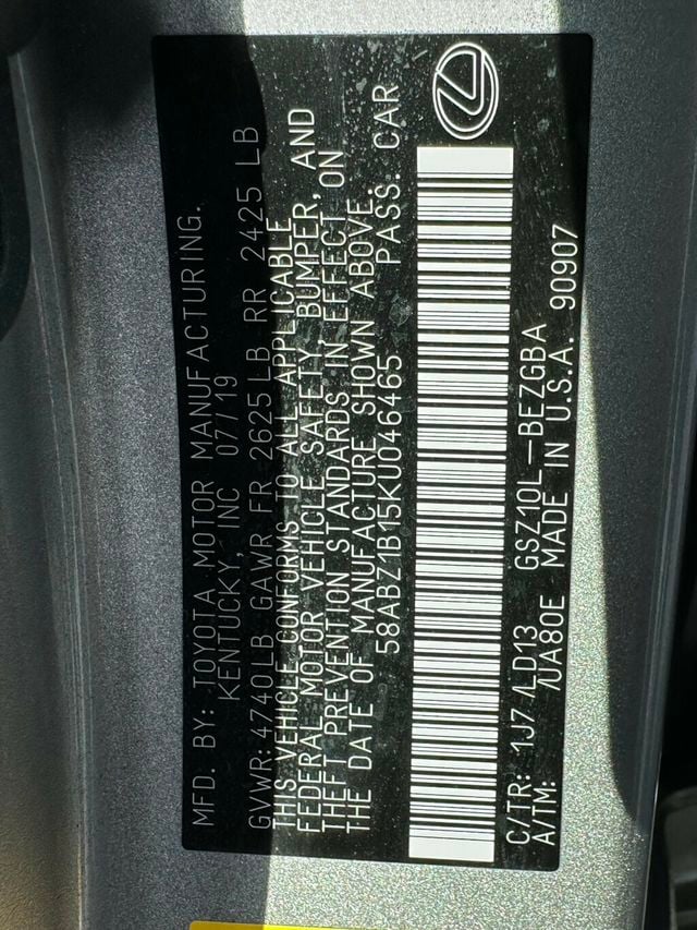 2019 Lexus ES ES 350 FWD - 23073131 - 40