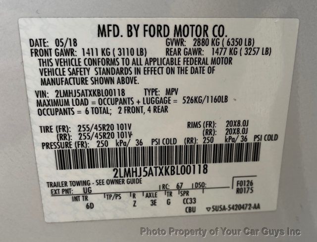 2019 Lincoln MKT 6 Seater - 3rd Row - 23053643 - 36