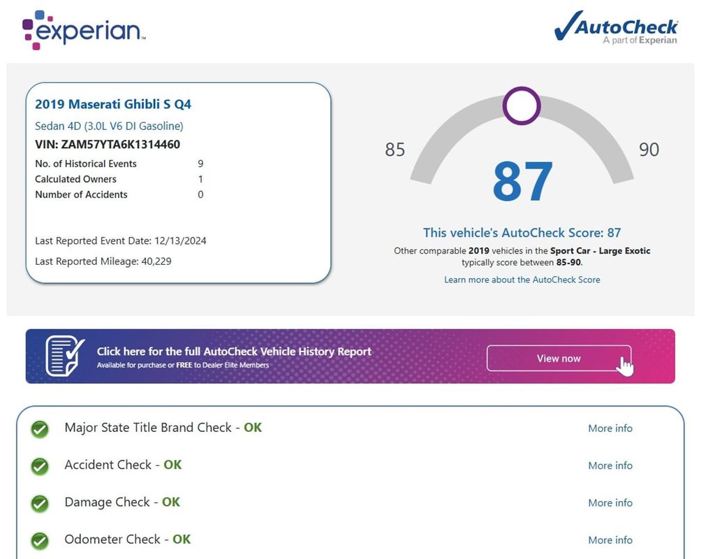 2019 Maserati Ghibli S Q4 3.0L 1 Owner Clean Autocheck - 22912462 - 1