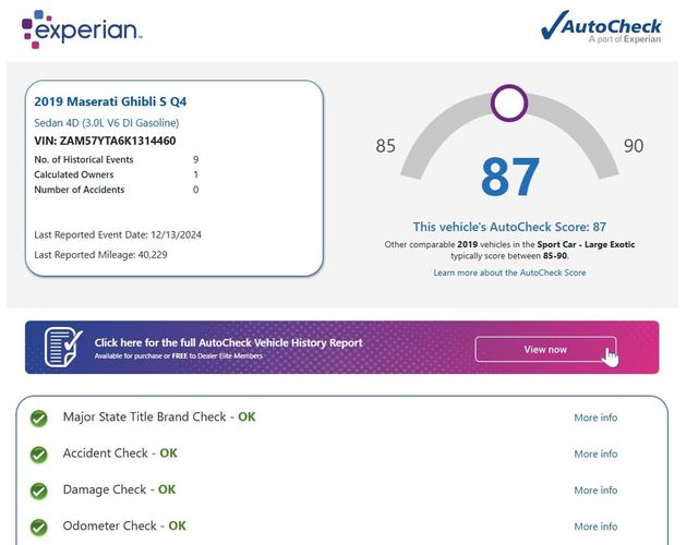 2019 Maserati Ghibli S Q4 3.0L 1 Owner Clean Autocheck - 22912462 - 1
