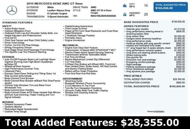 2019 Mercedes-Benz AMG GT AMG GT 63 4-Door Coupe - 22978898 - 2