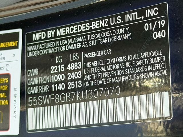 2019 Mercedes-Benz C-Class AMG C 63 Sedan - 23026209 - 60