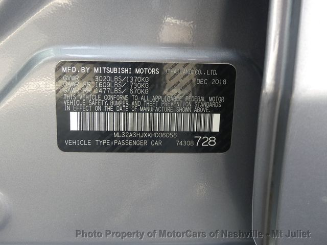 2019 Mitsubishi Mirage ES CVT - 23034718 - 39