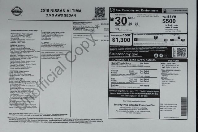 2019 Nissan Altima 2.5 S AWD Sedan - 23025665 - 36