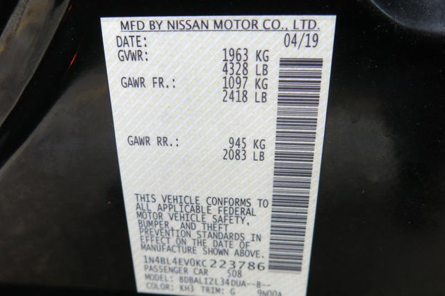 2019 Nissan Altima 2.5 SL Sedan - 22950920 - 35