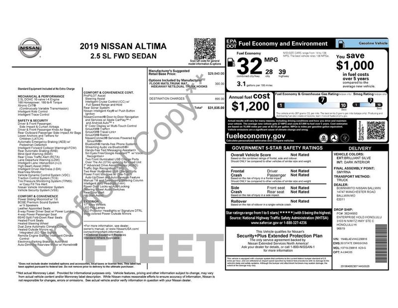 2019 Nissan Altima 2.5 SL Sedan - 22926969 - 5