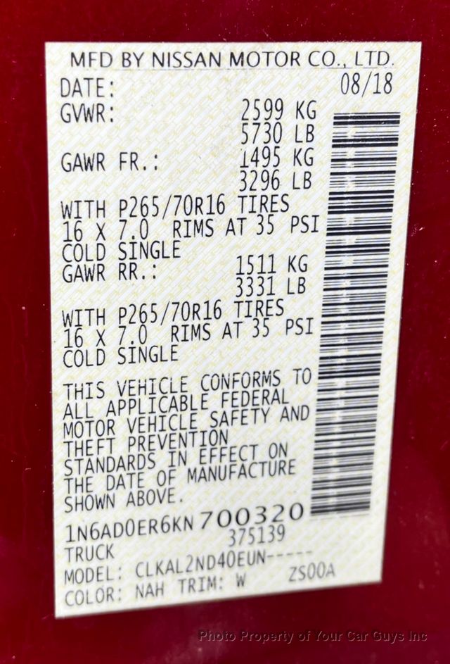 2019 Nissan Frontier  - 23057546 - 25