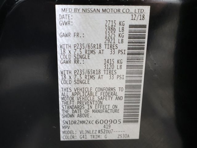 2019 Nissan Pathfinder 4x4 SV - 22976250 - 53