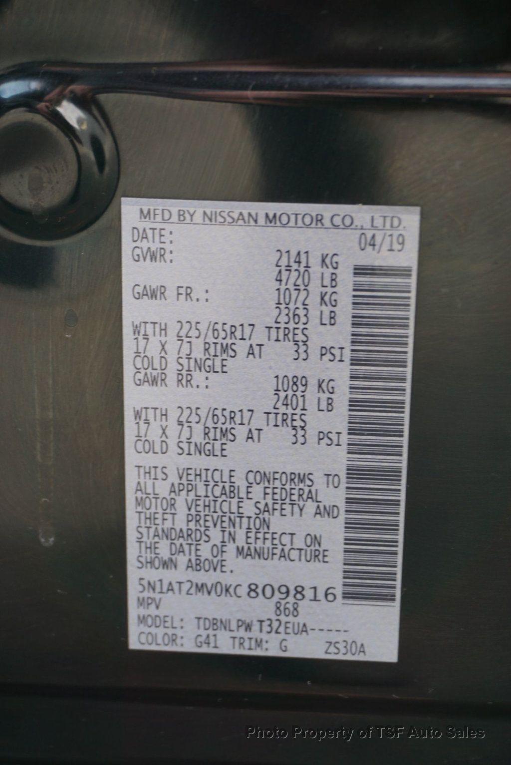 2019 Nissan Rogue AWD S CARPLAY REAR CAMERA BLIND SPOT LANE ASSIST  - 22947064 - 36