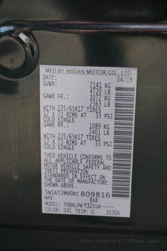 2019 Nissan Rogue AWD S CARPLAY REAR CAMERA BLIND SPOT LANE ASSIST  - 22947064 - 36